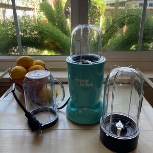 Magic Bullet Blender  in Blue w/ 1 tall cup, 1 short cup and 1 party mug